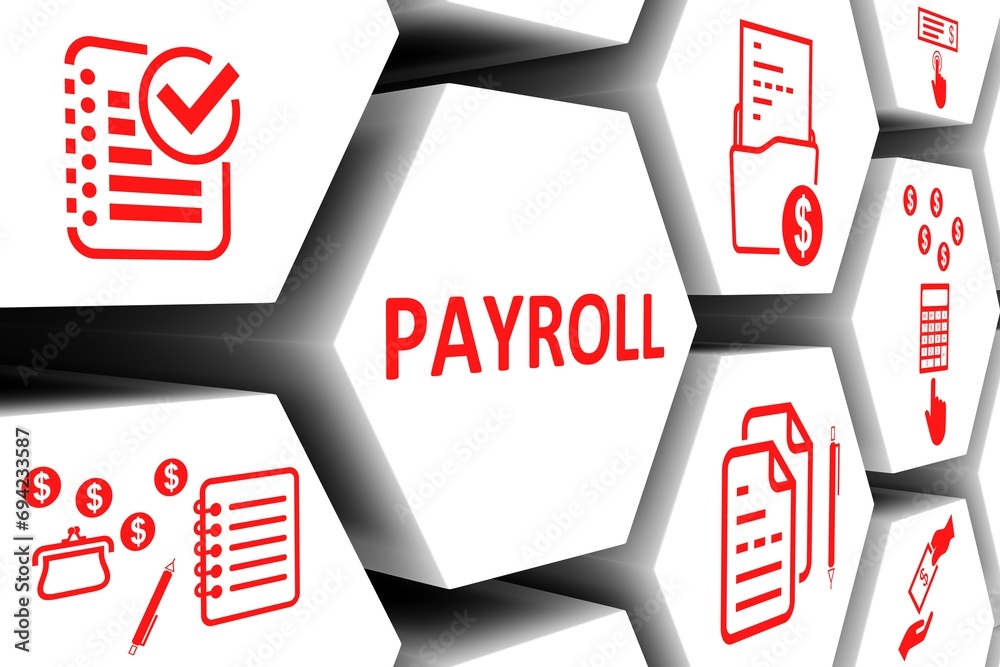 PAYROLL concept cell background 3d illustration